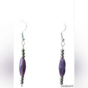 Chic Purple Beaded Dangle Earrings